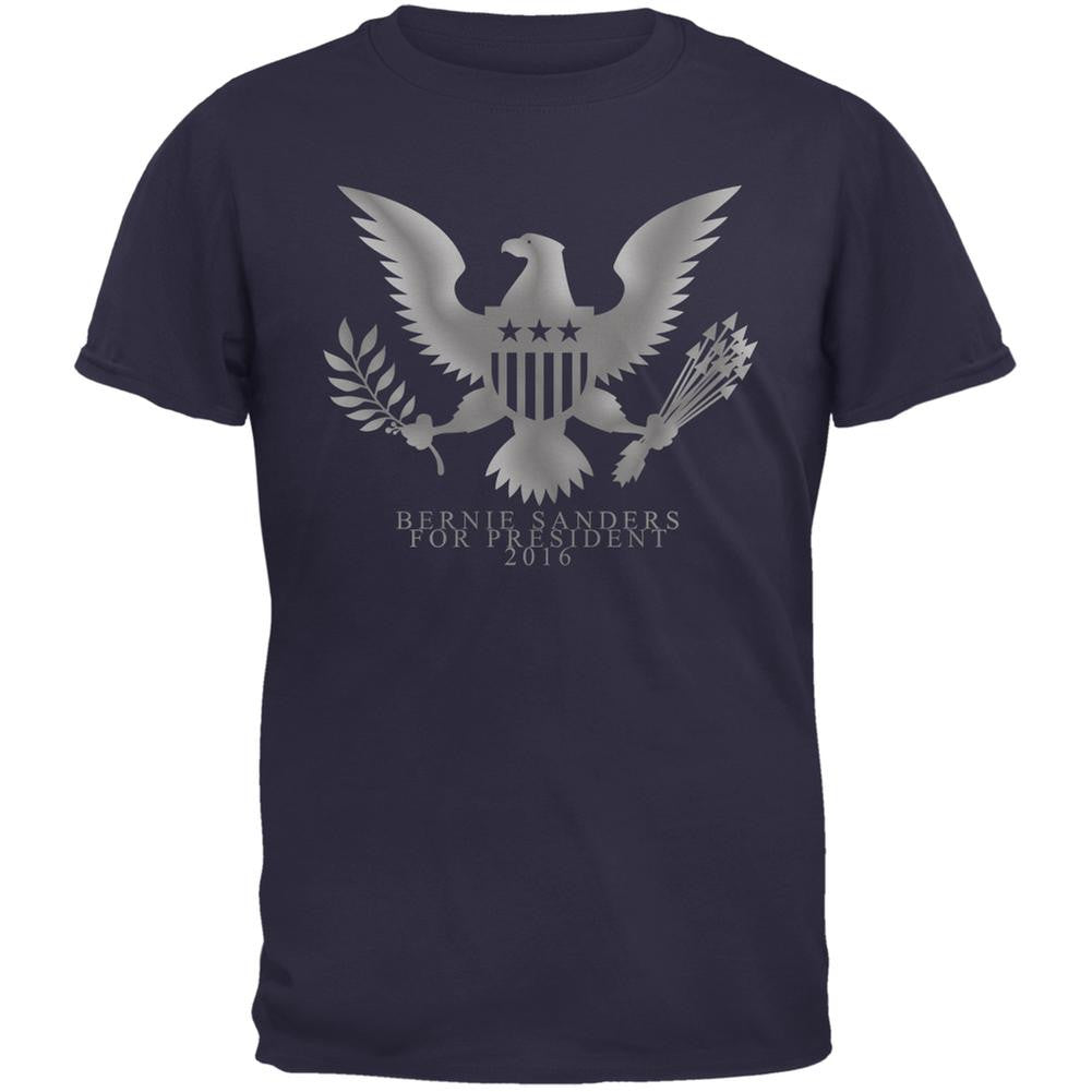 Bernie Sanders President 2016 Seal Navy Adult T-Shirt Men's T-Shirts Old Glory 2XL Blue