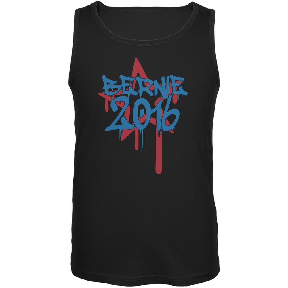 Election 2016 Bernie 2016 Graffiti Black Adult Tank Top Men's Tank Tops Old Glory 2XL Black