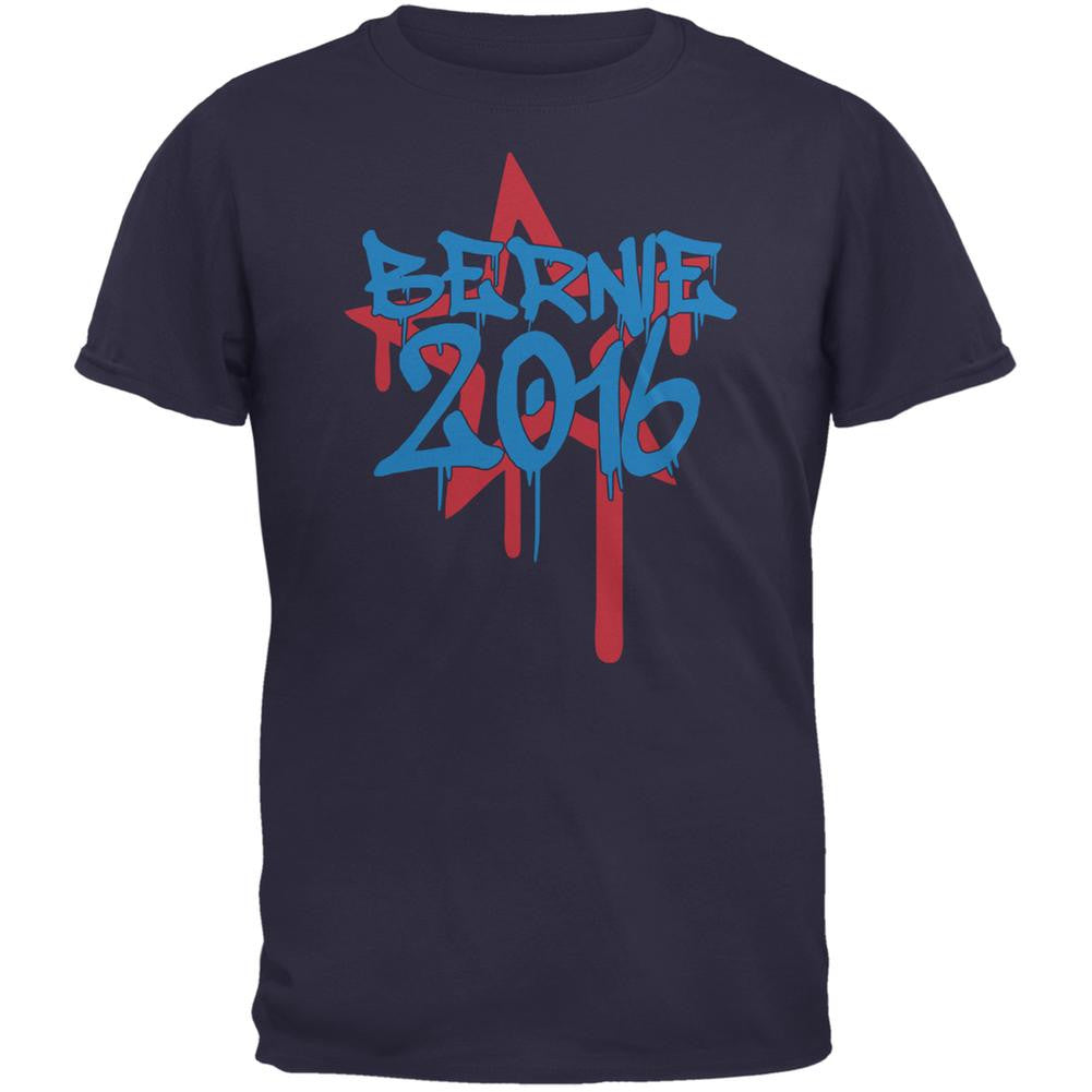 Election 2016 Bernie 2016 Graffiti Navy Adult T-Shirt Men's T-Shirts Old Glory 2XL Blue