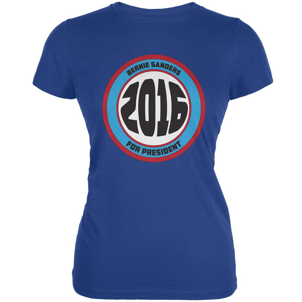 Election 2016 Bernie Circle Logo Royal Juniors Soft T-Shirt Juniors T-Shirts Old Glory 2XL Blue