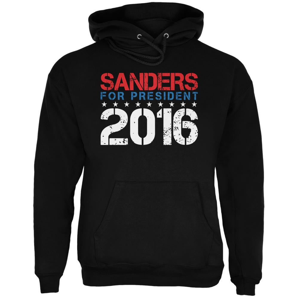 Election 2016 Bernie For President Stencil Black Adult Hoodie Men's Hoodies Old Glory 2XL Black