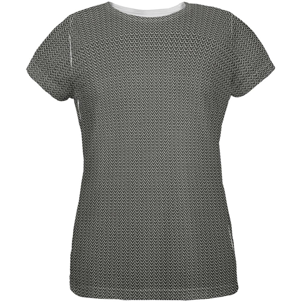 Halloween Chainmail Costume All Over Womens T-Shirt Women's T-Shirts Old Glory 2XL Multi