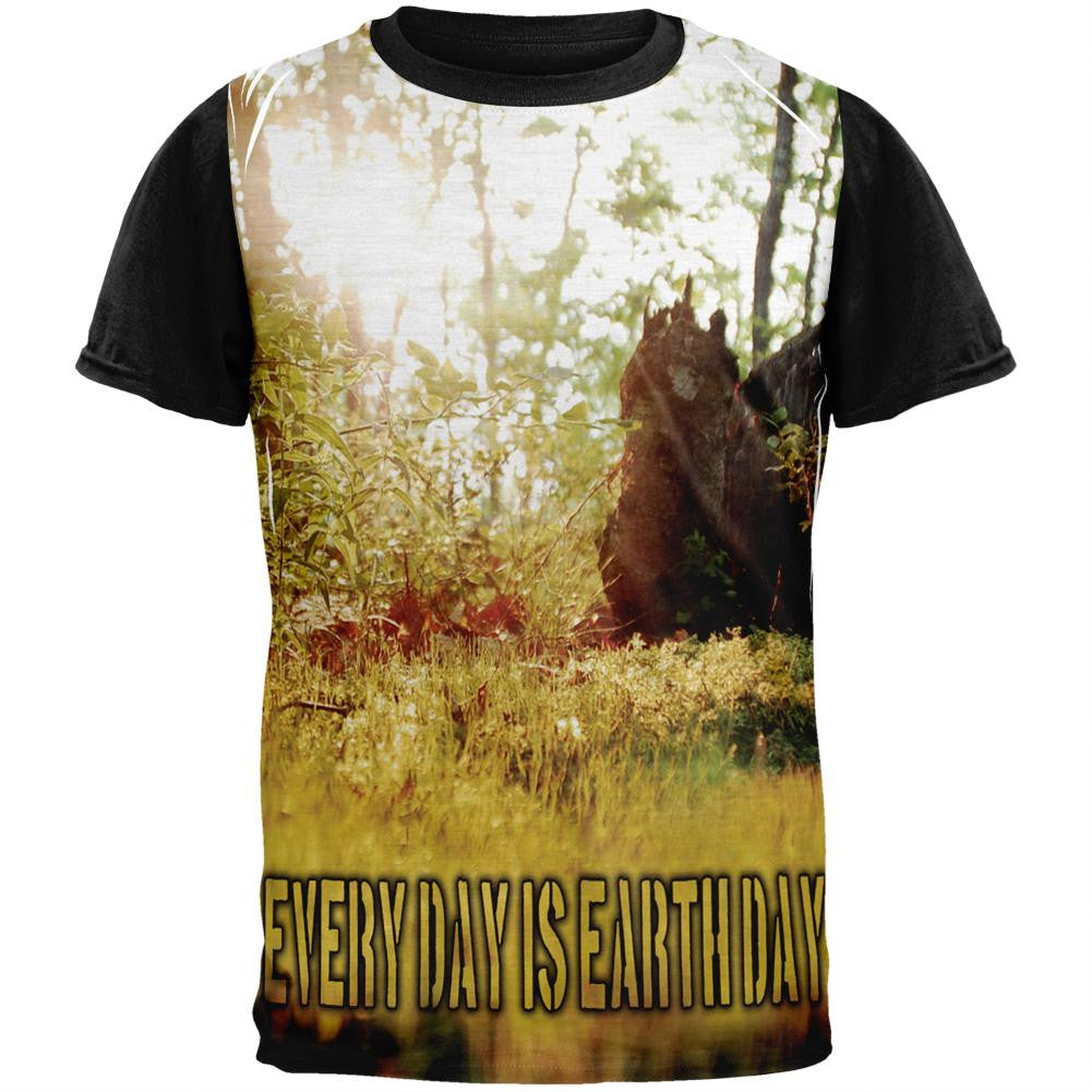 Earth Day Forest Sun Adult Black Back T-Shirt Men's T-Shirts Old Glory SM Multi