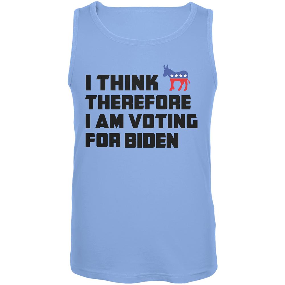 Election 2016 I Think Therefore Biden Carolina Blue Adult Tank Top Men's Tank Tops Old Glory 2XL Blue