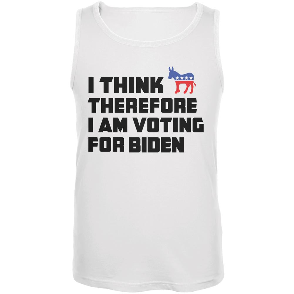 Election 2016 I Think Therefore Biden White Adult Tank Top Men's Tank Tops Old Glory 2XL White