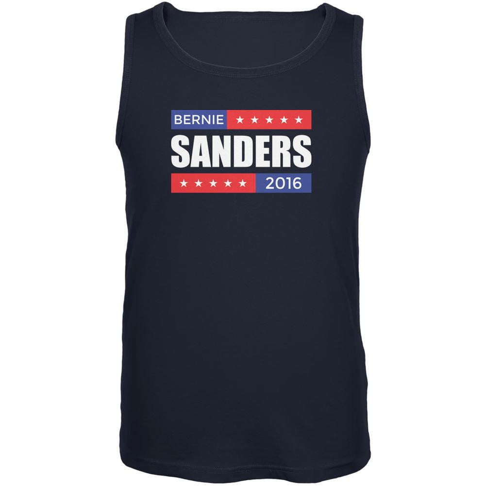 Election 2016 Bernie Sanders Stacked Navy Adult Tank Top Men's Tank Tops Old Glory 2XL Blue