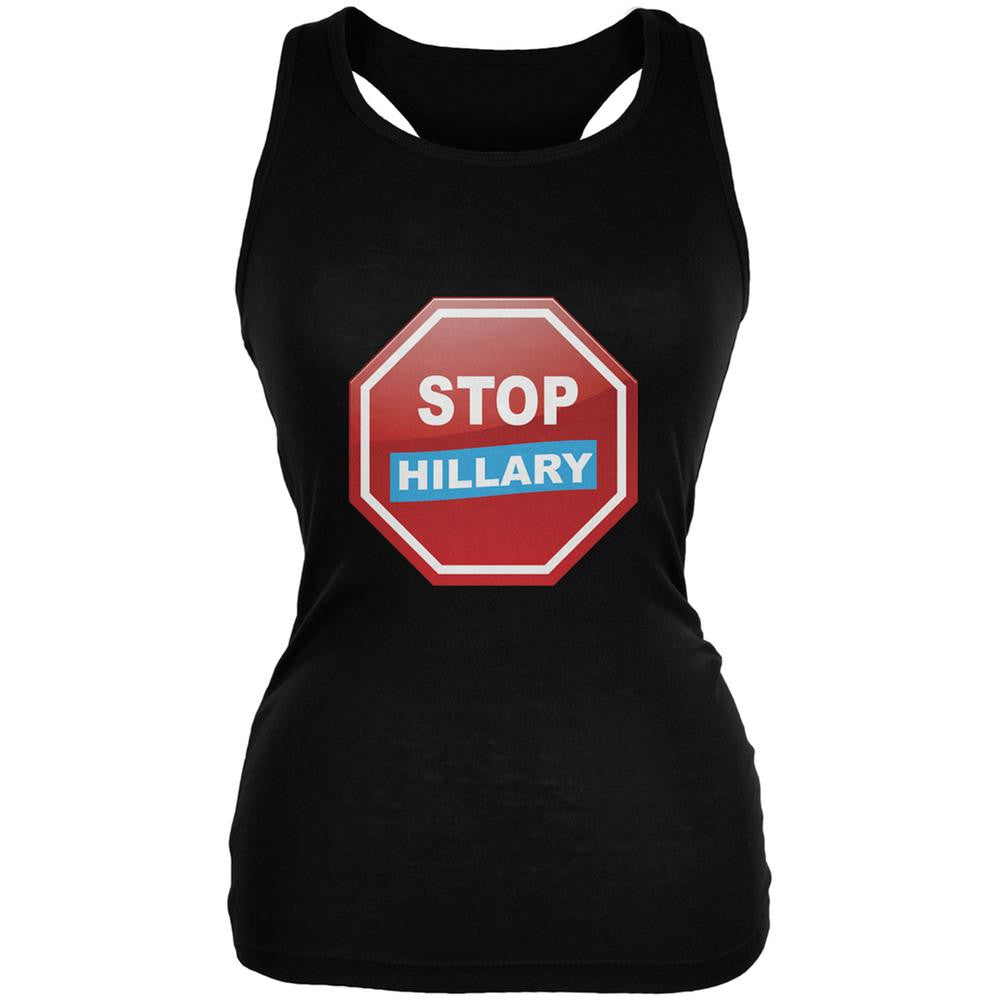 Election 2016 Stop Hillary Black Juniors Soft Tank Top Juniors Tank Tops Old Glory 2XL Black