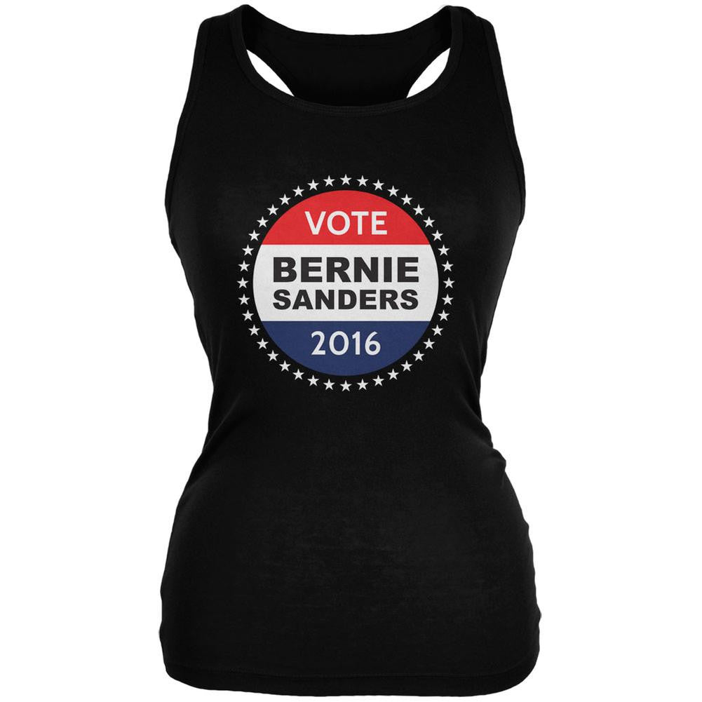 Election 2016 Bernie Sanders Badge Black Juniors Soft Tank Top Juniors Tank Tops Old Glory 2XL Black
