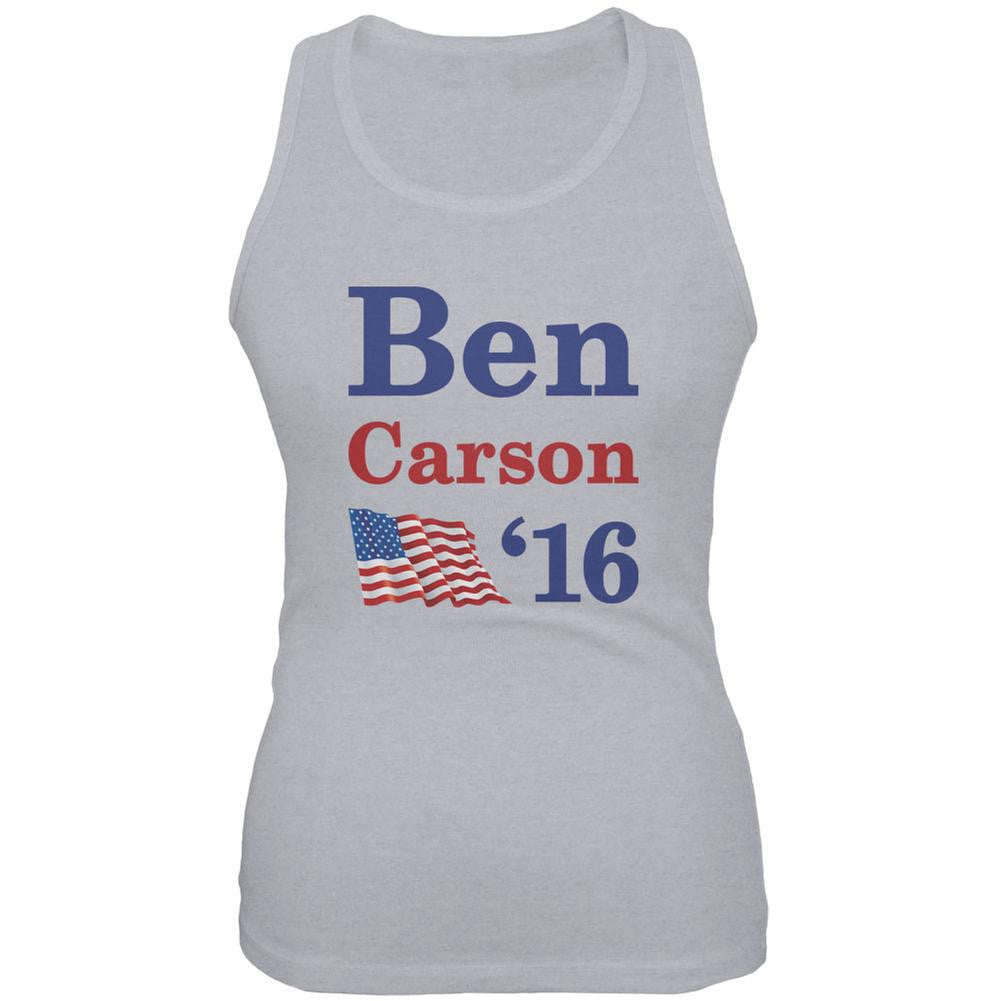 Election 2016 16 Flag Ben Carson Heather Grey Juniors Soft Tank Top Juniors Tank Tops Old Glory 2XL Grey