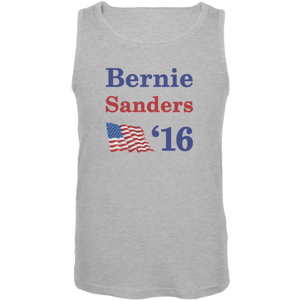 Election 2020 16 Flag Bernie Sanders Heather Grey Adult Tank Top Men's Tank Tops Old Glory 2XL Grey