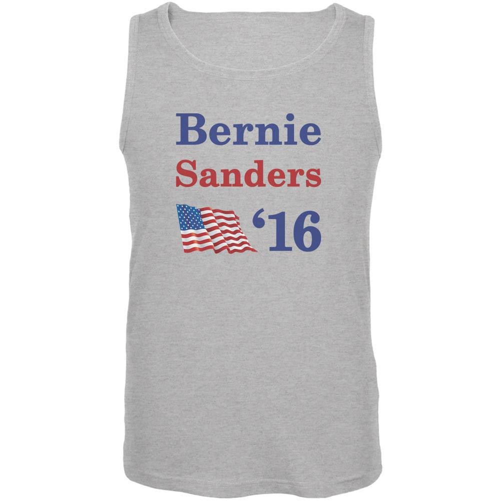 Election 2016 16 Flag Bernie Sanders Heather Grey Adult Tank Top Men's Tank Tops Old Glory 2XL Grey