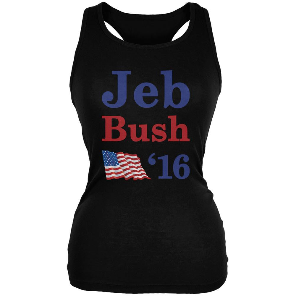 Election 2016 16 Flag Jeb Bush Black Juniors Soft Tank Top Juniors Tank Tops Old Glory 2XL Black