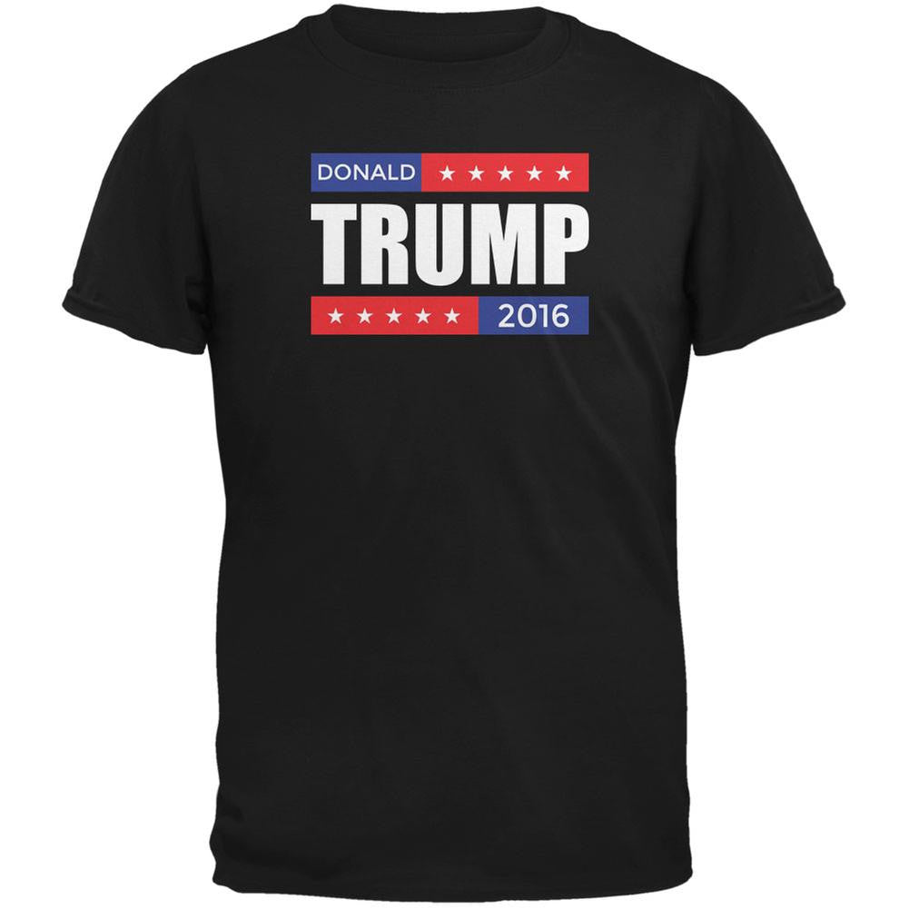 Election 2016 Donald Trump Stacked Black Adult T-Shirt Men's T-Shirts Old Glory 2XL Black