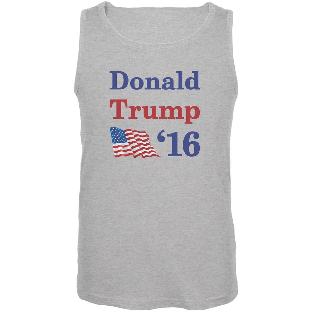 Election 2020 16 Flag Donald Trump Heather Grey Adult Tank Top Men's Tank Tops Old Glory 2XL Grey