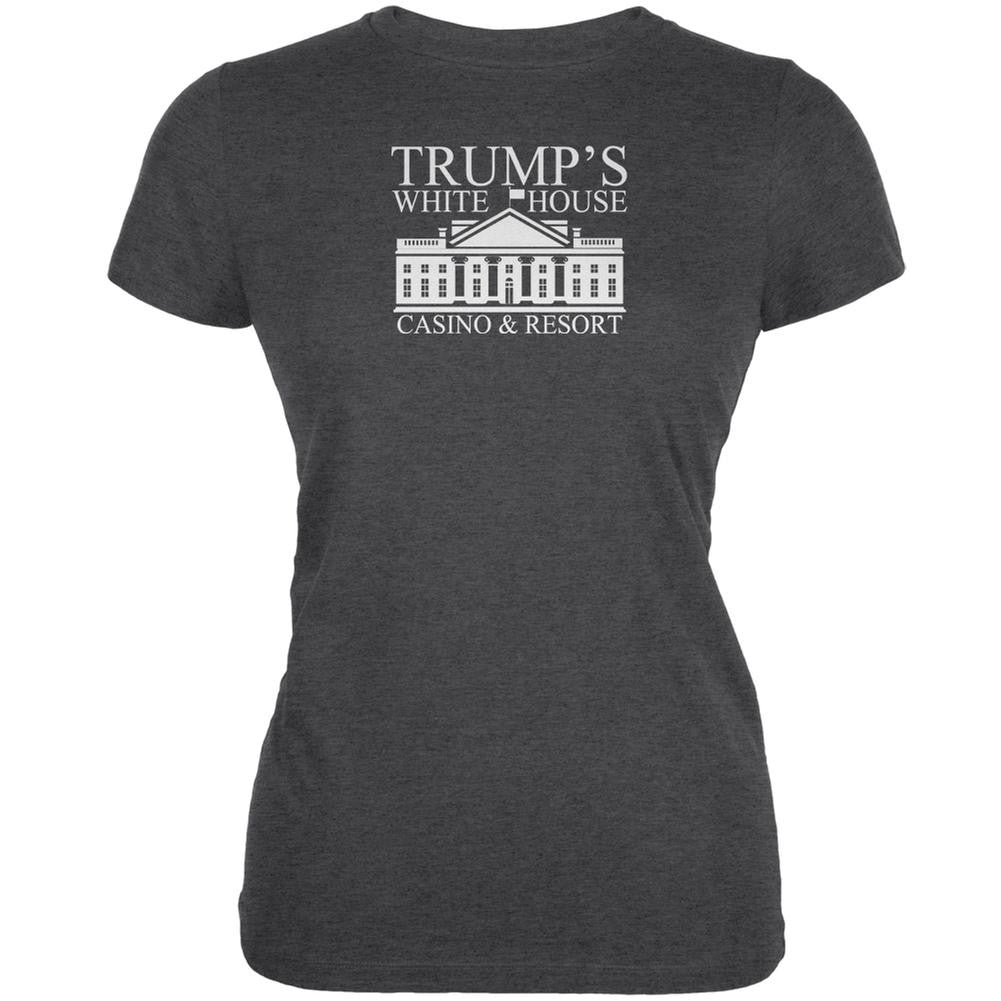 Election 2016 Trump White House Funny Dark Heather Juniors Soft T-Shirt Juniors T-Shirts Old Glory 2XL Grey