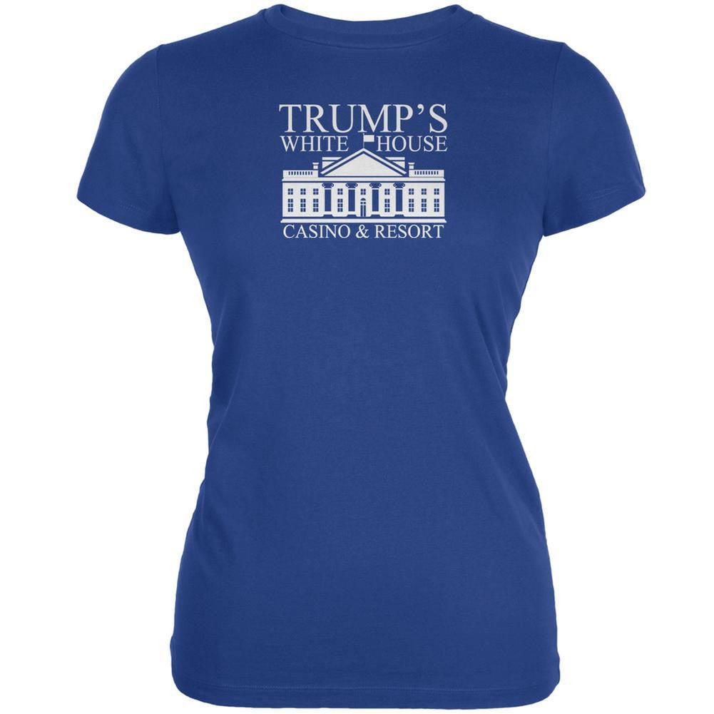 Election 2016 Trump White House Funny Royal Juniors Soft T-Shirt Juniors T-Shirts Old Glory 2XL Blue