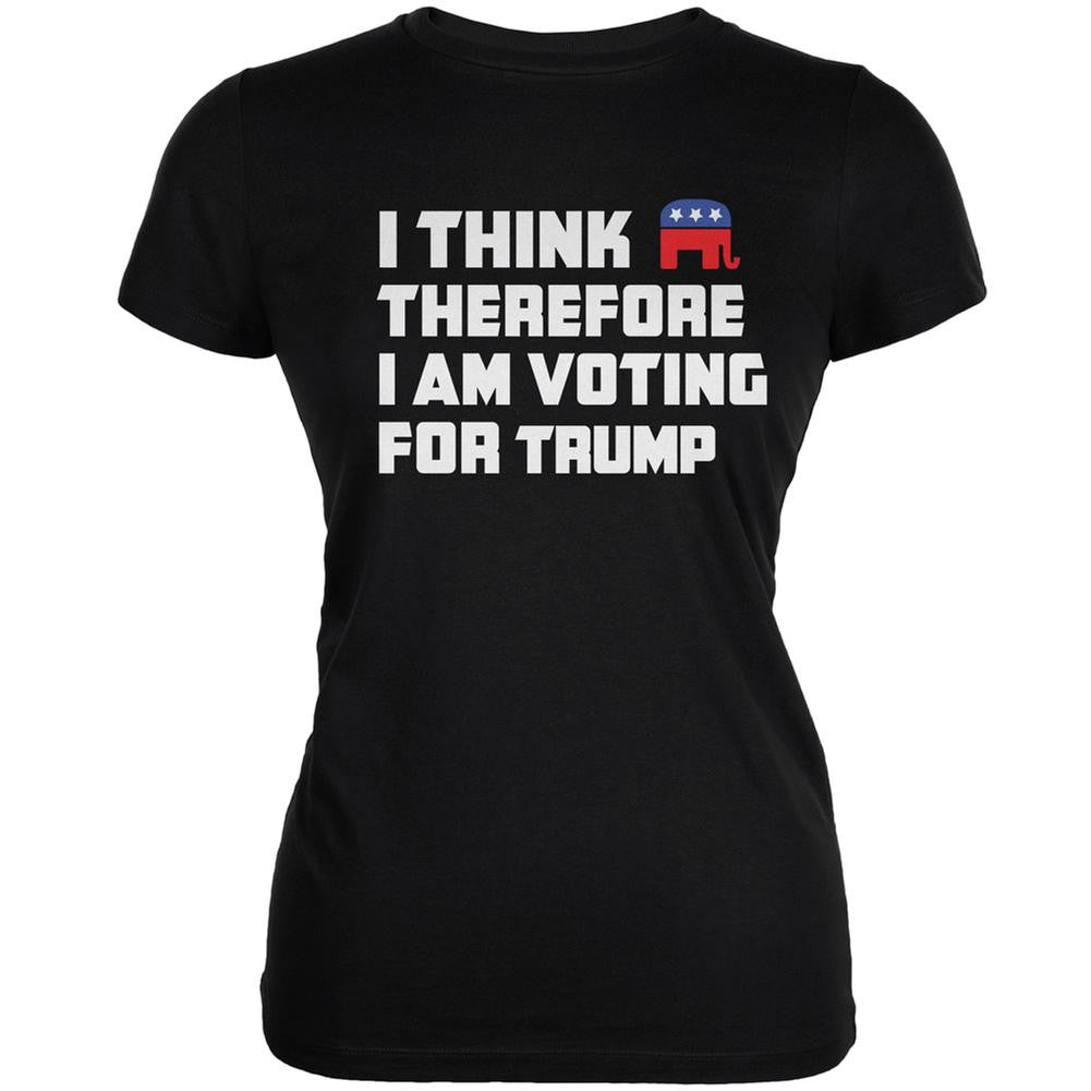 Election 2016 I Think Therefore Trump Black Juniors Soft T-Shirt Juniors T-Shirts Old Glory 2XL Black