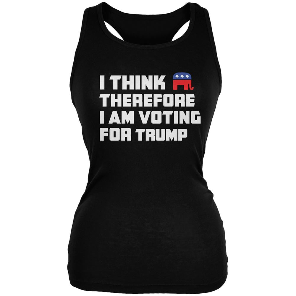 Election 2016 I Think Therefore Trump Black Juniors Soft Tank Top Juniors Tank Tops Old Glory 2XL Black
