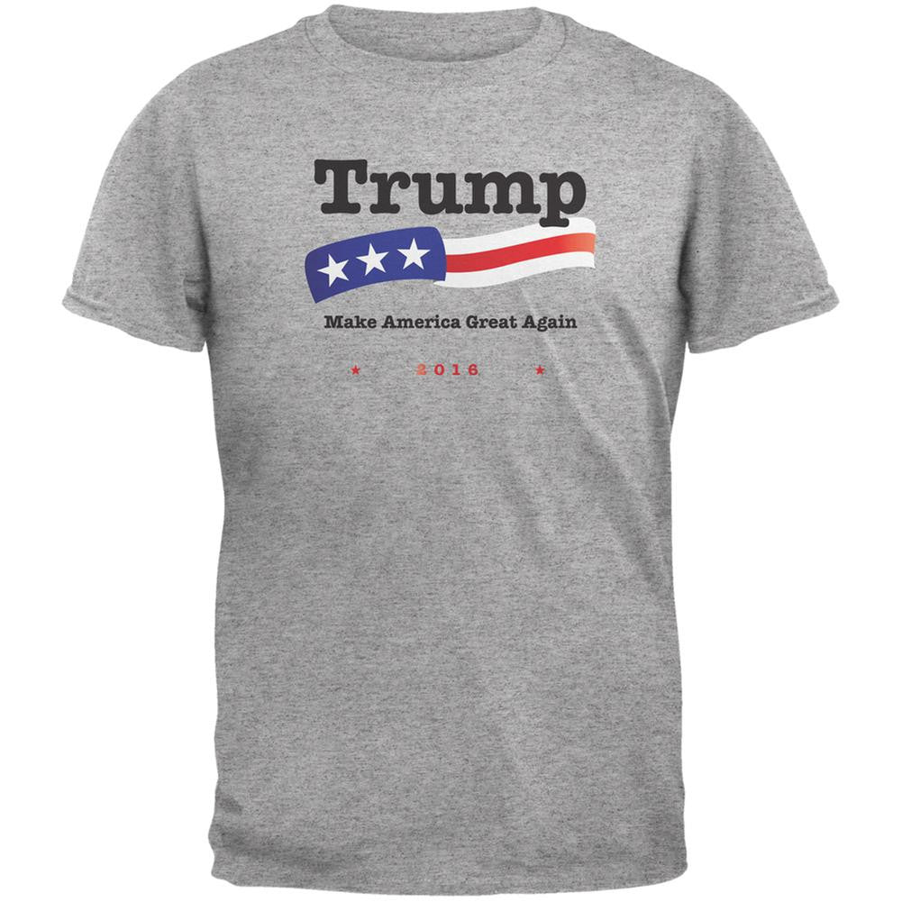 Election 2016 Trump Make America Great Heather Grey Adult T-Shirt Men's T-Shirts Old Glory 2XL Grey