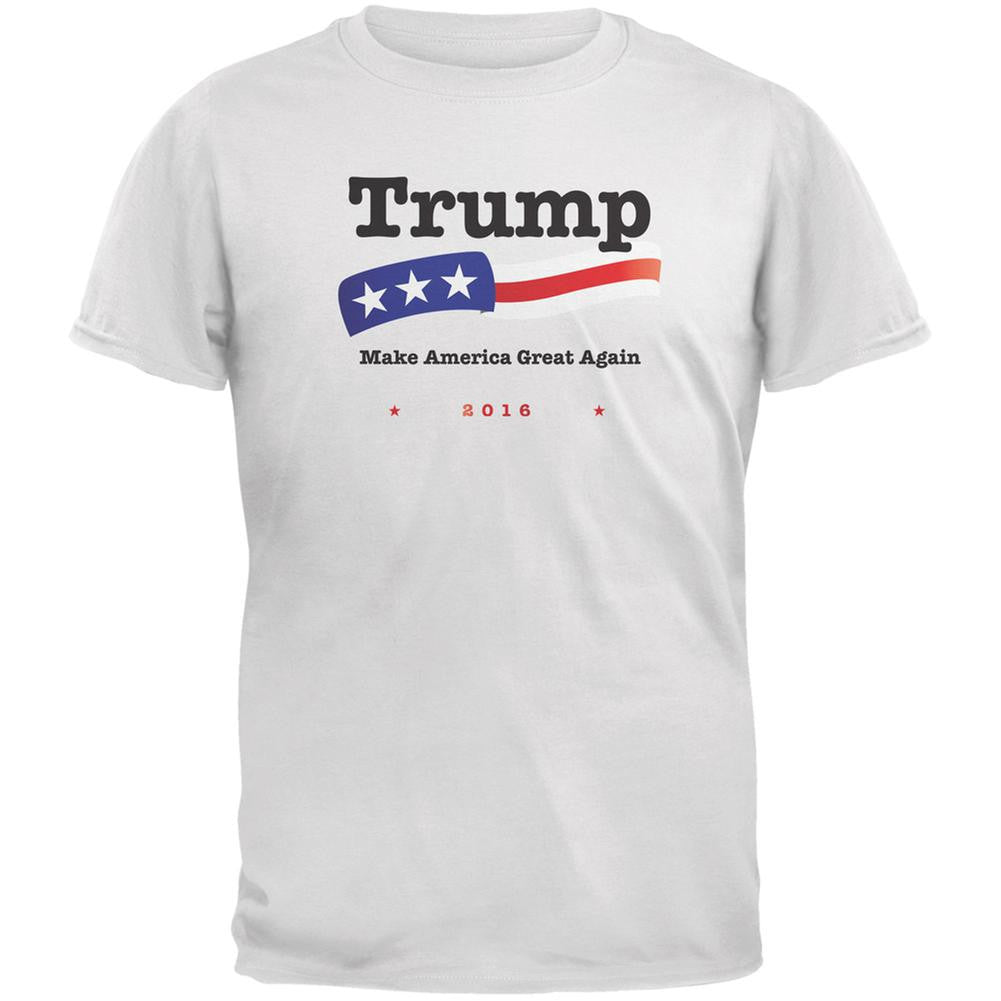Election 2016 Trump Make America Great White Adult T-Shirt Men's T-Shirts Old Glory 2XL White