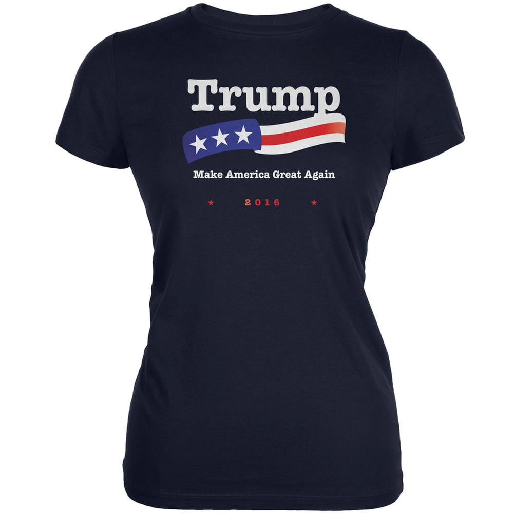 Election 2016 Trump Make America Great Navy Juniors Soft T-Shirt Juniors T-Shirts Old Glory 2XL Blue
