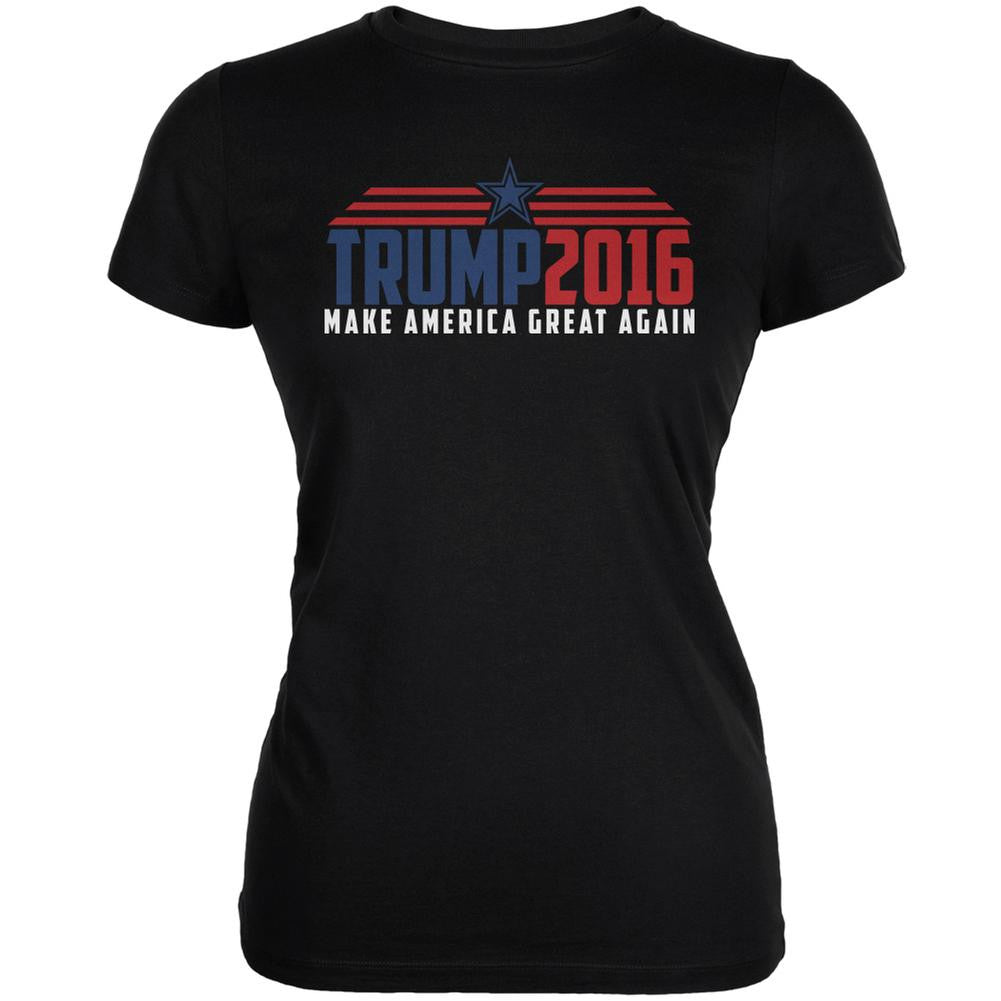 Election 2016 Trump 2016 Make America Great Black Juniors Soft T-Shirt Juniors T-Shirts Old Glory 2XL Black
