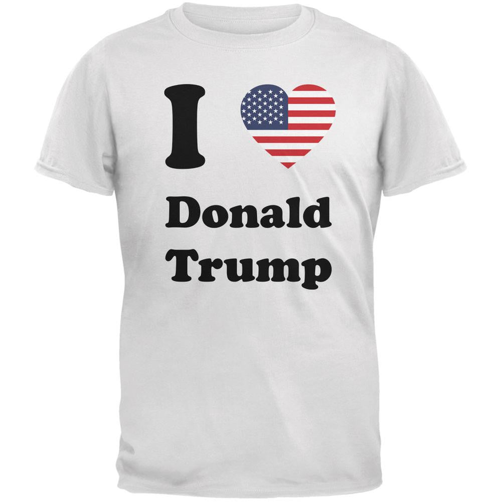 Election 2016 I Heart Donald Trump White Adult T-Shirt Men's T-Shirts Old Glory 2XL White