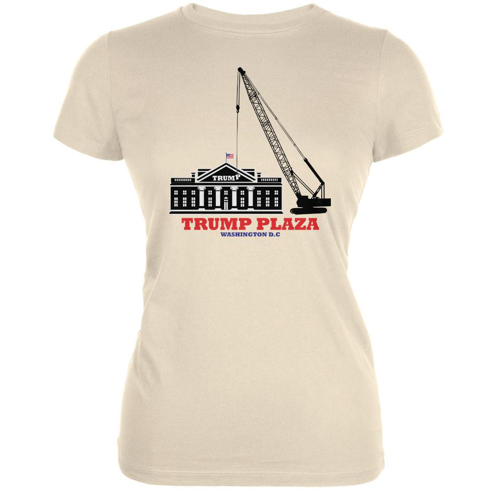 Election 2016 Trump Plaza Washington DC Cream Juniors Soft T-Shirt Juniors T-Shirts Old Glory 2XL Off-White