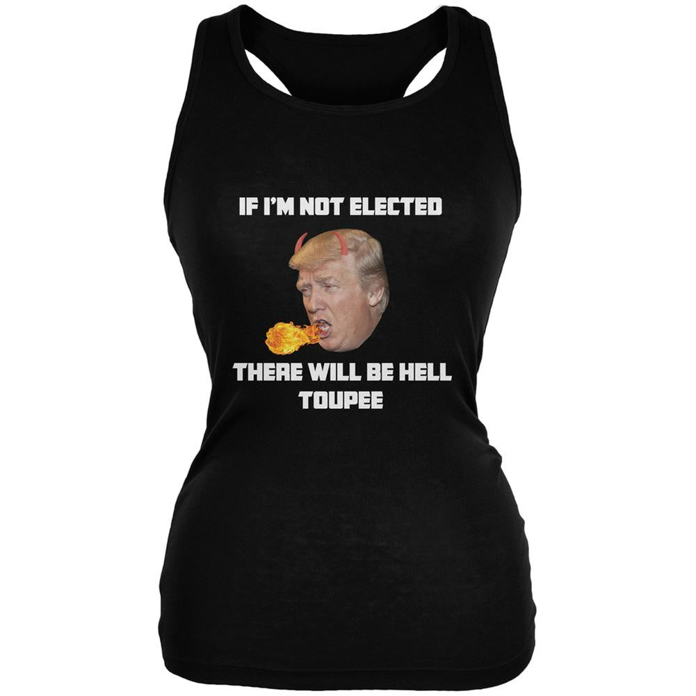 Election 2016 Trump Hell Toupee Black Juniors Soft Tank Top Juniors Tank Tops Old Glory 2XL Black