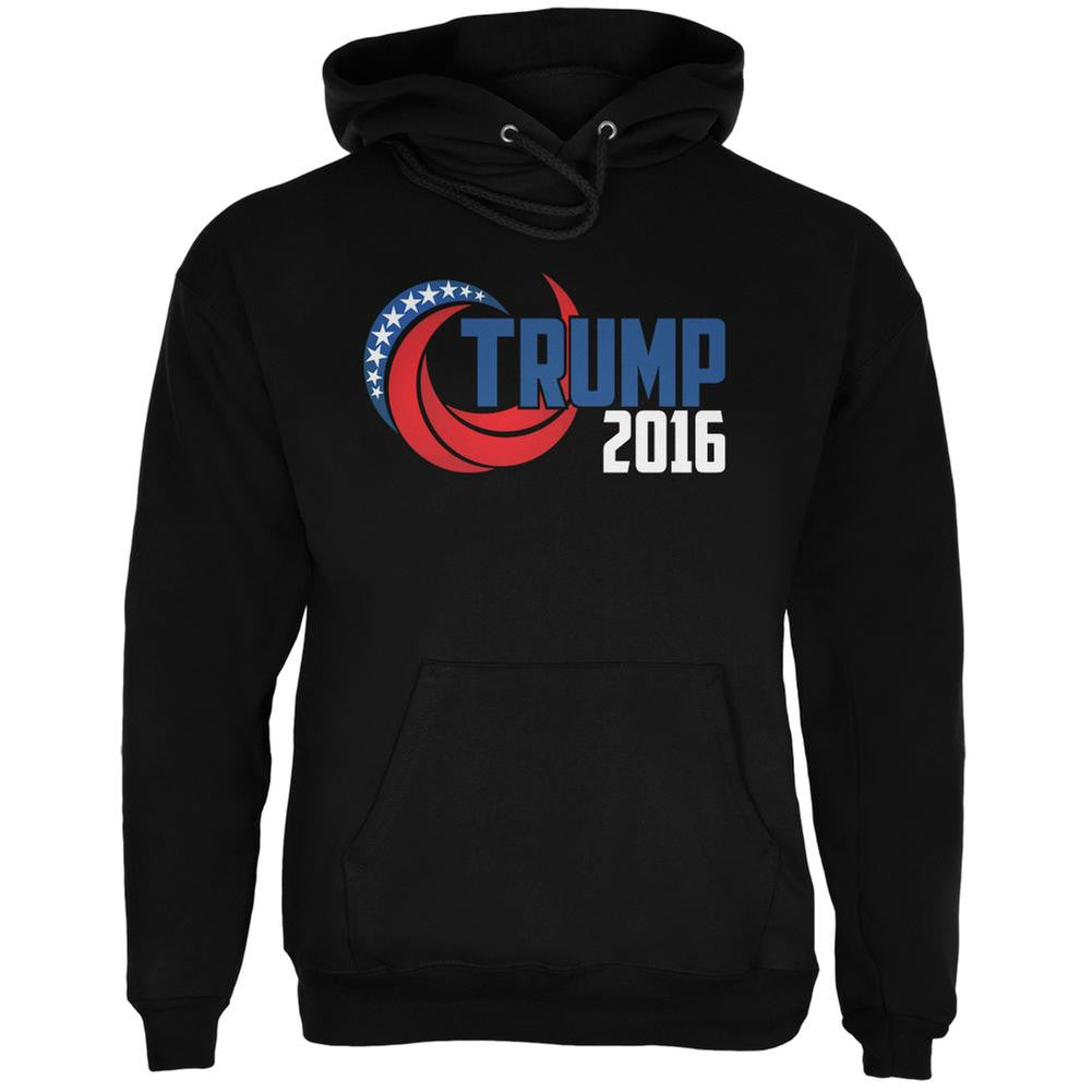 Election 2016 Trump 2016 Swoosh Black Adult Hoodie Men's Hoodies Old Glory 2XL Black