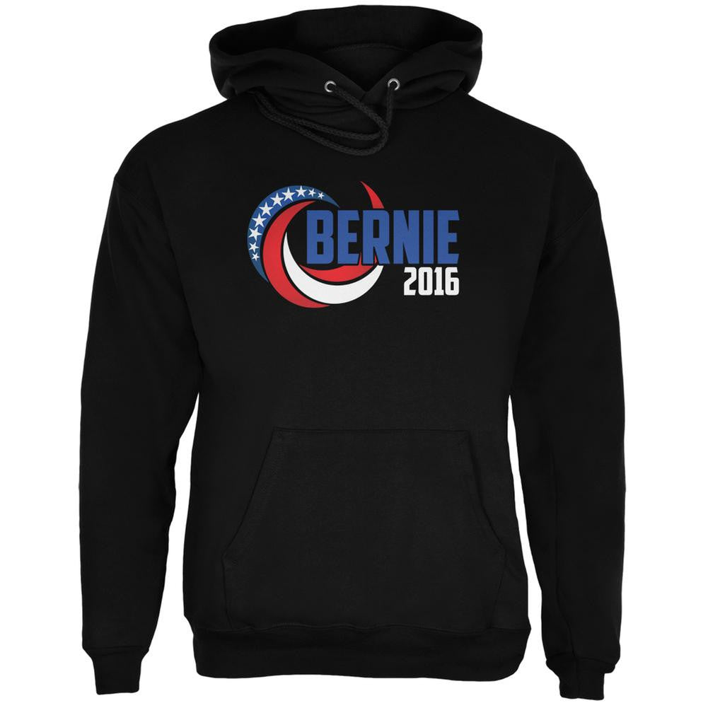 Election 2016 Bernie 2016 Swoosh Black Adult Hoodie Men's Hoodies Old Glory 2XL Black