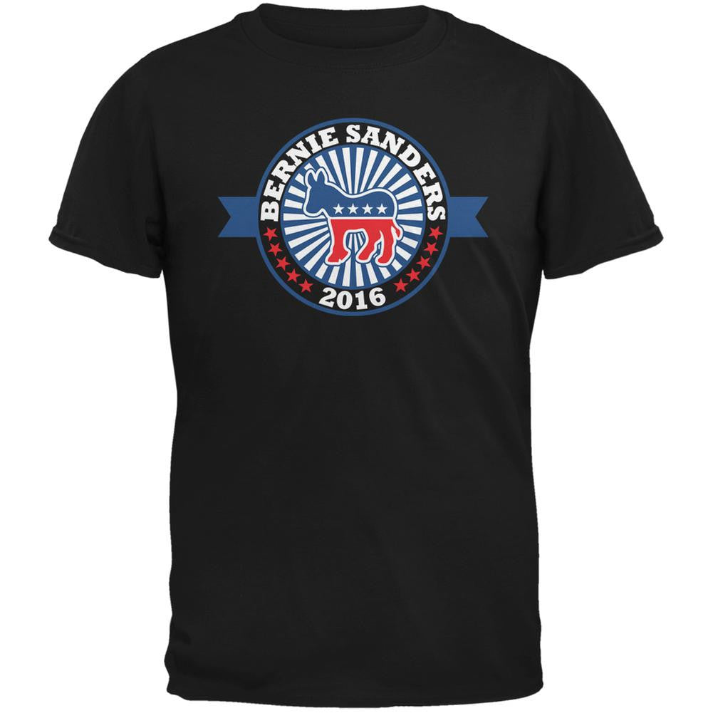 Election 2016 Bernie Sanders Democratic Donkey Black Adult T-Shirt Men's T-Shirts Old Glory 2XL Black