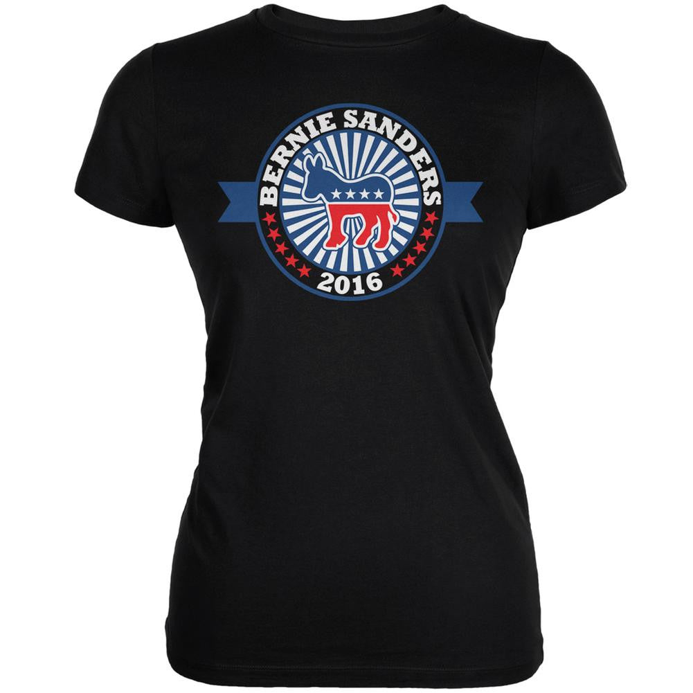 Election 2016 Bernie Sanders Democratic Donkey Black Juniors Soft T-Shirt Juniors T-Shirts Old Glory 2XL Black