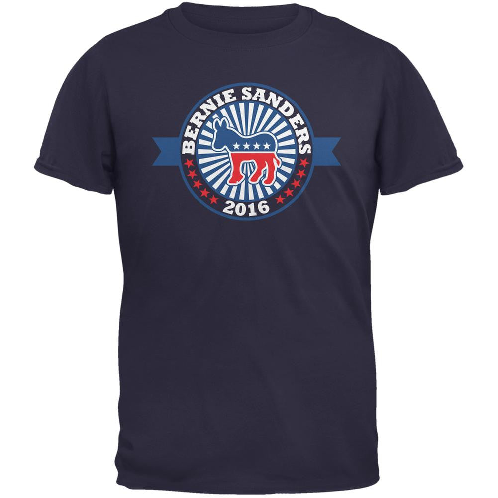 Election 2016 Bernie Sanders Democratic Donkey Navy Adult T-Shirt Men's T-Shirts Old Glory 2XL Blue