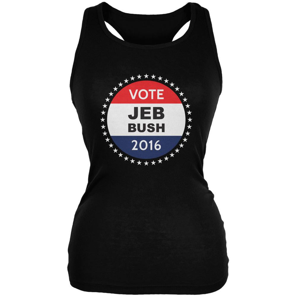 Election 2016 Jeb Bush Badge Black Juniors Soft Tank Top Juniors Tank Tops Old Glory 2XL Black