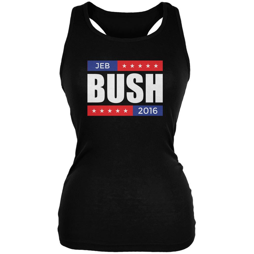 Election 2016 Jeb Bush Stacked Black Juniors Soft Tank Top Juniors Tank Tops Old Glory 2XL Black
