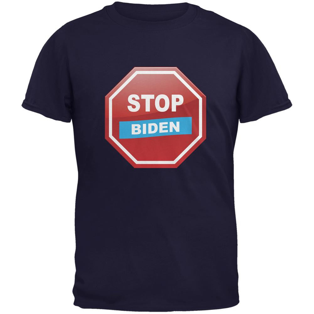 Election 2016 Stop Biden Navy Adult T-Shirt Men's T-Shirts Old Glory 2XL Blue