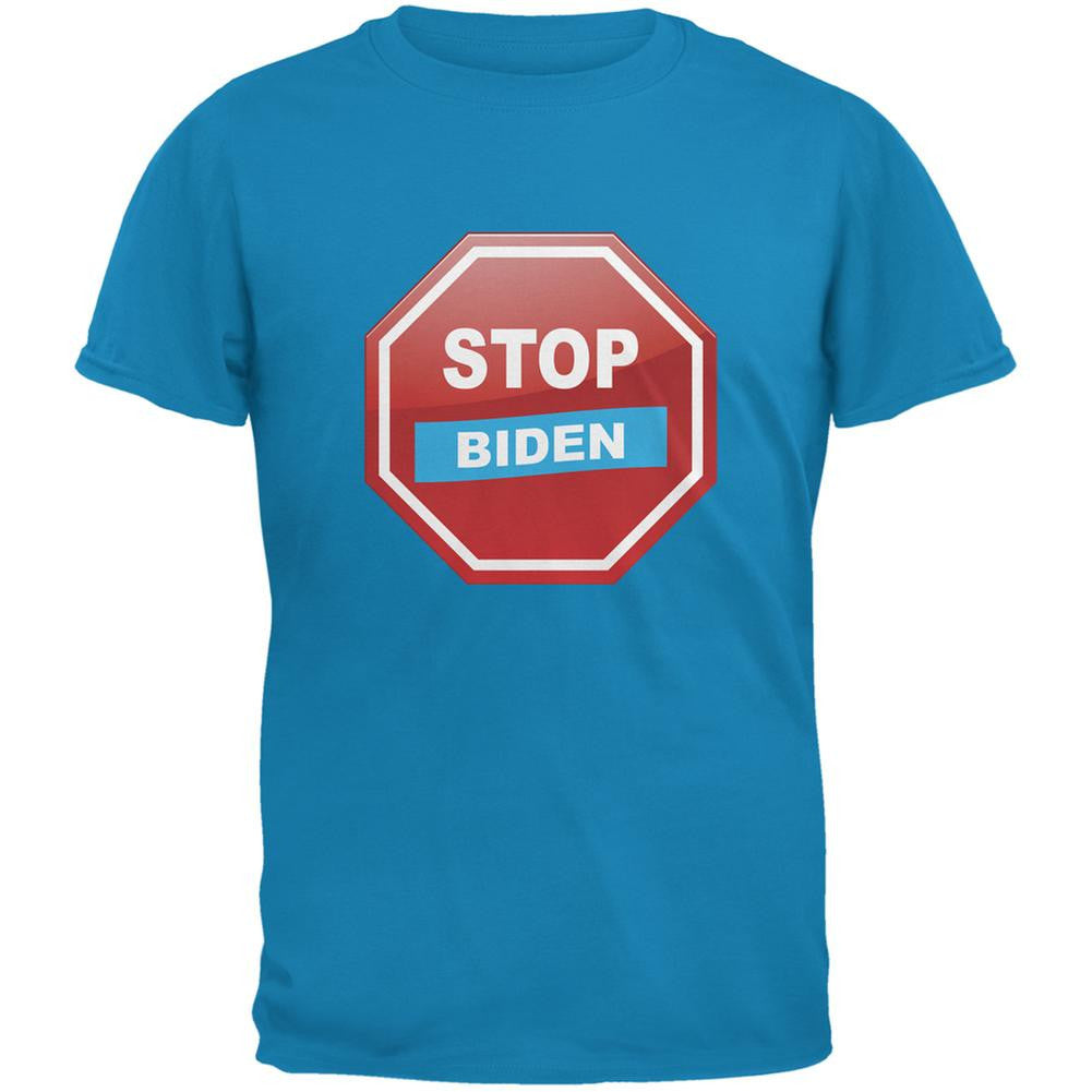 Election 2016 Stop Biden Sapphire Blue Adult T-Shirt Men's T-Shirts Old Glory 2XL Blue