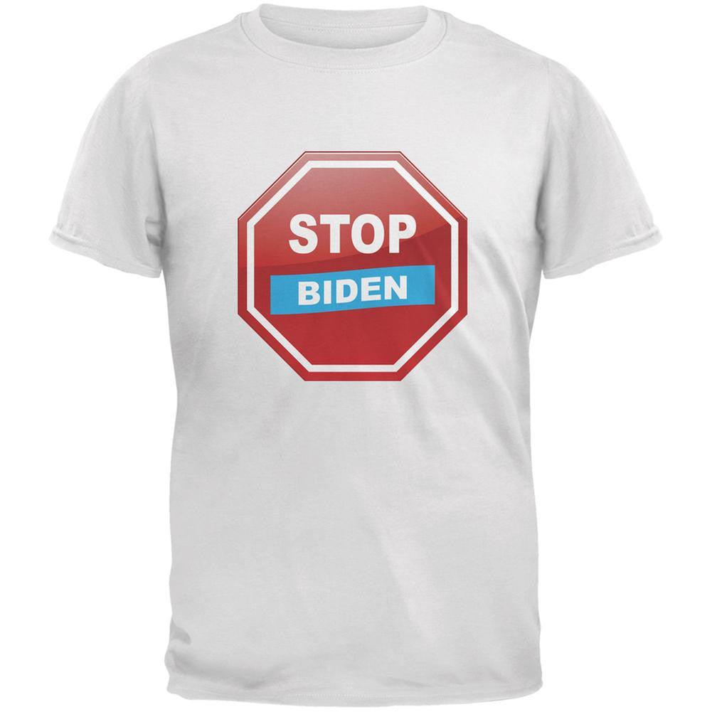 Election 2016 Stop Biden White Adult T-Shirt Men's T-Shirts Old Glory 2XL White