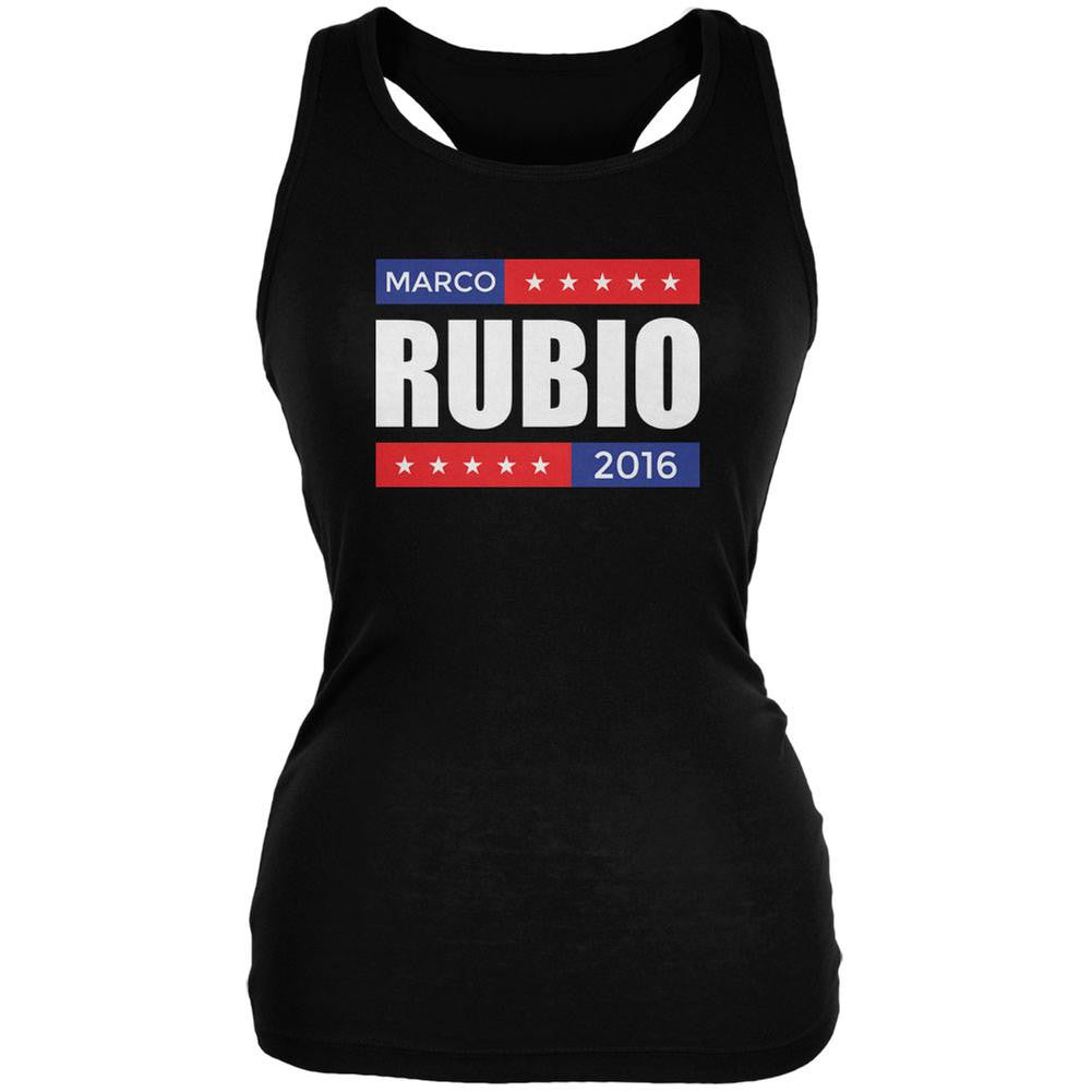Election 2016 Marco Rubio Stacked Black Juniors Soft Tank Top Juniors Tank Tops Old Glory 2XL Black
