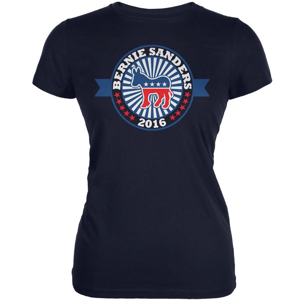Election 2016 Bernie Sanders Democratic Donkey Navy Juniors Soft T-Shirt Juniors T-Shirts Old Glory 2XL Blue