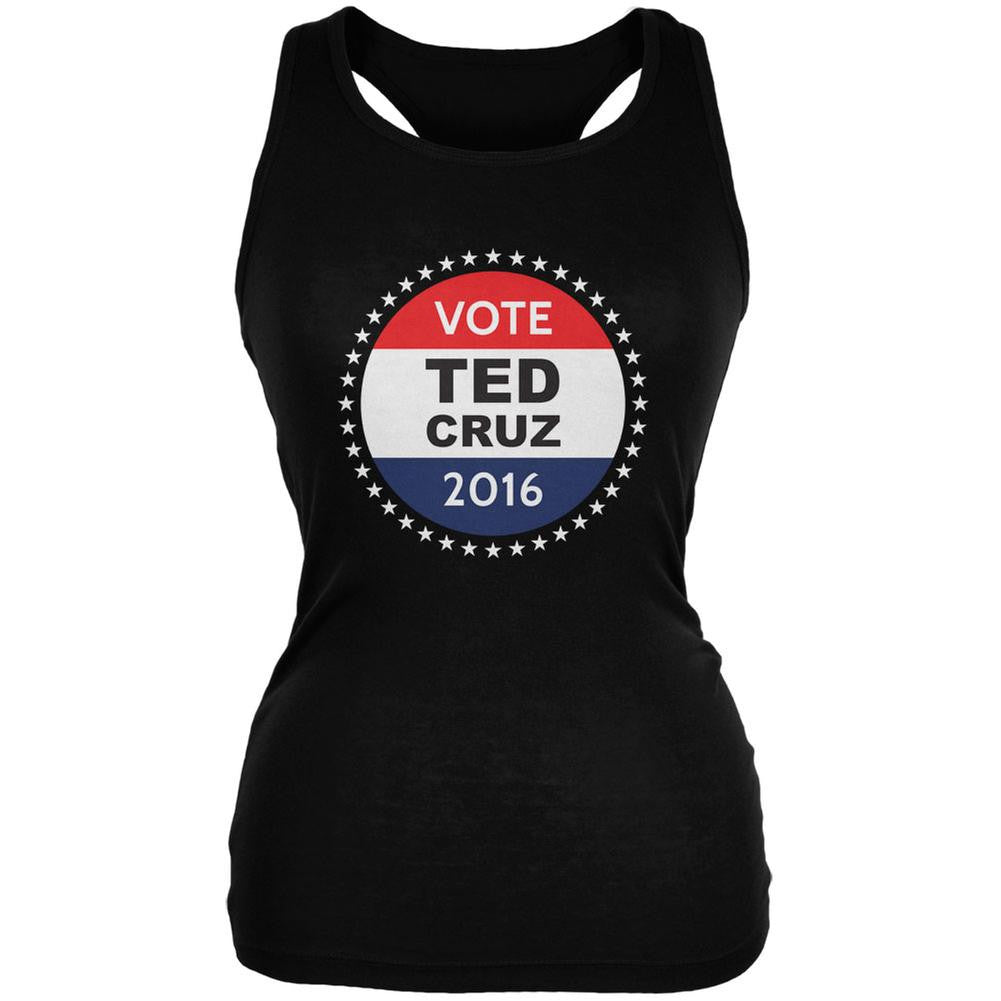 Election 2016 Ted Cruz Badge Black Juniors Soft Tank Top Juniors Tank Tops Old Glory 2XL Black