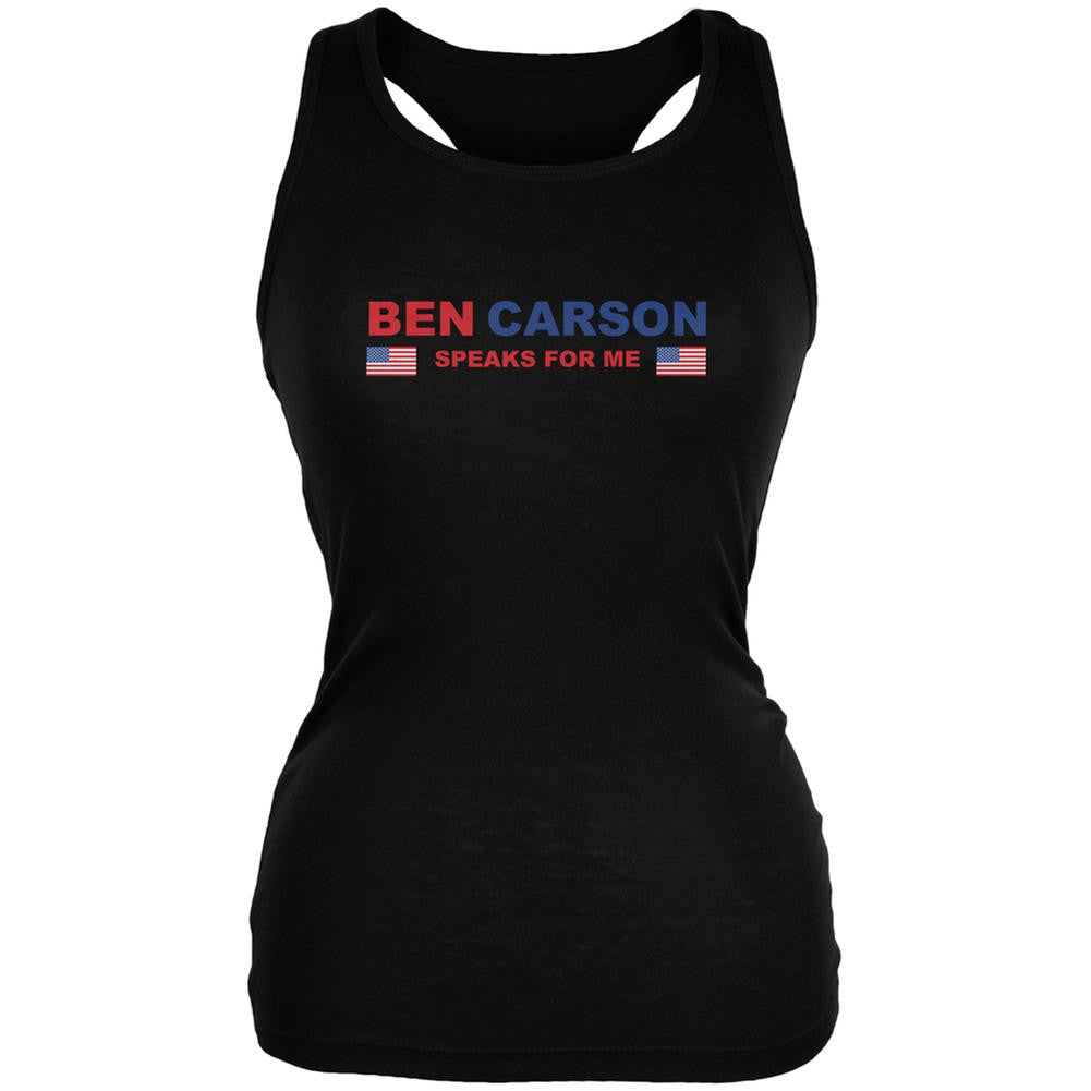 Election 2016 Carson Speaks For Me Black Juniors Soft Tank Top Juniors Tank Tops Old Glory 2XL Black