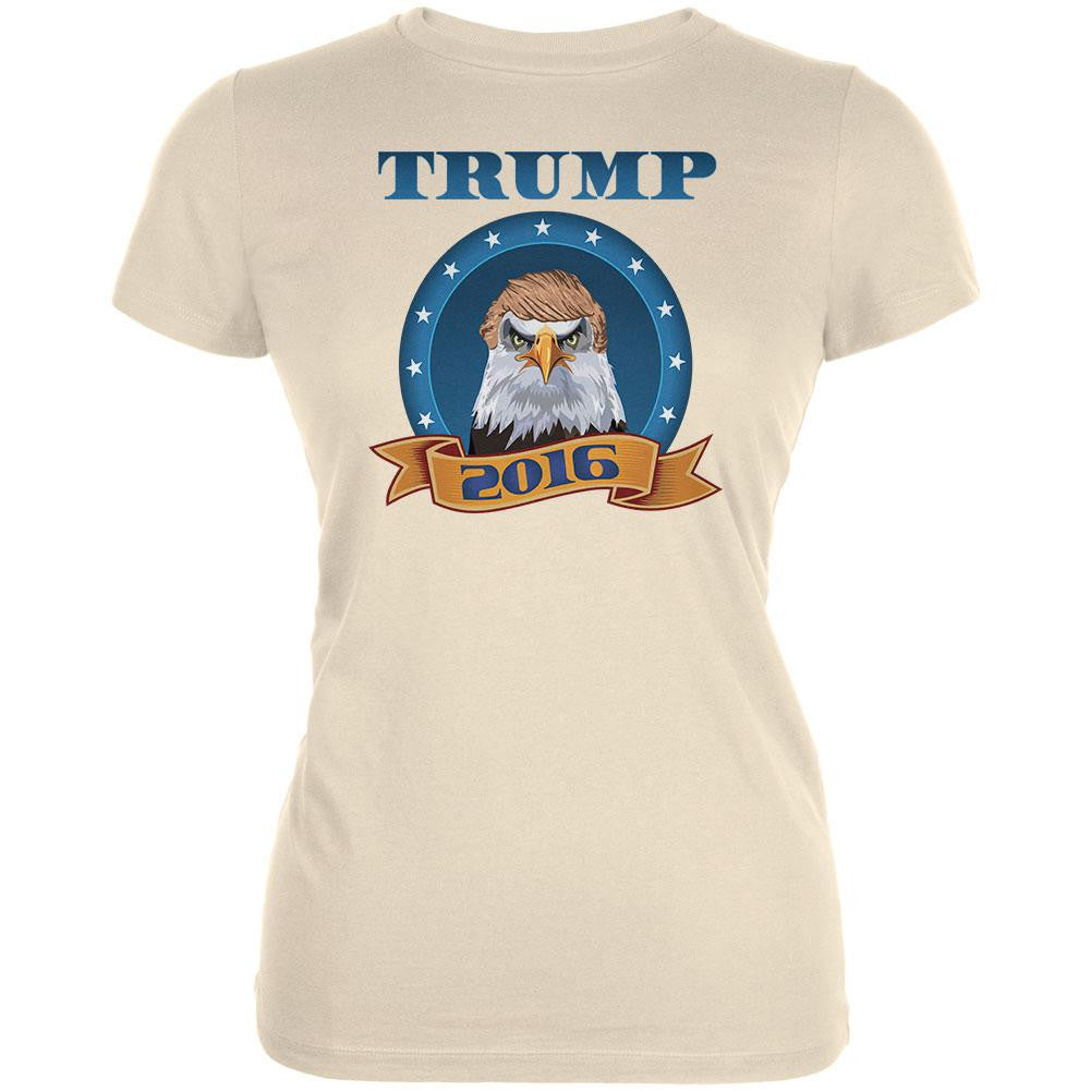 Election 2016 Donald Trump Bald Eagle toupee Cream Juniors Soft T-Shirt Juniors T-Shirts Old Glory 2XL Off-White