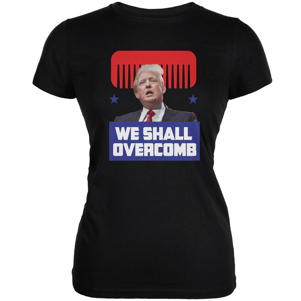 Election 2016 Trump We Shall Overcomb Black Juniors Soft T-Shirt Juniors T-Shirts Old Glory 2XL Black
