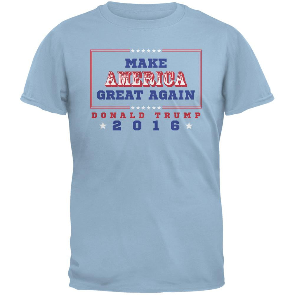 Election 2016 Trump 2016 Slogan Light Blue Adult T-Shirt Men's T-Shirts Old Glory 2XL Blue