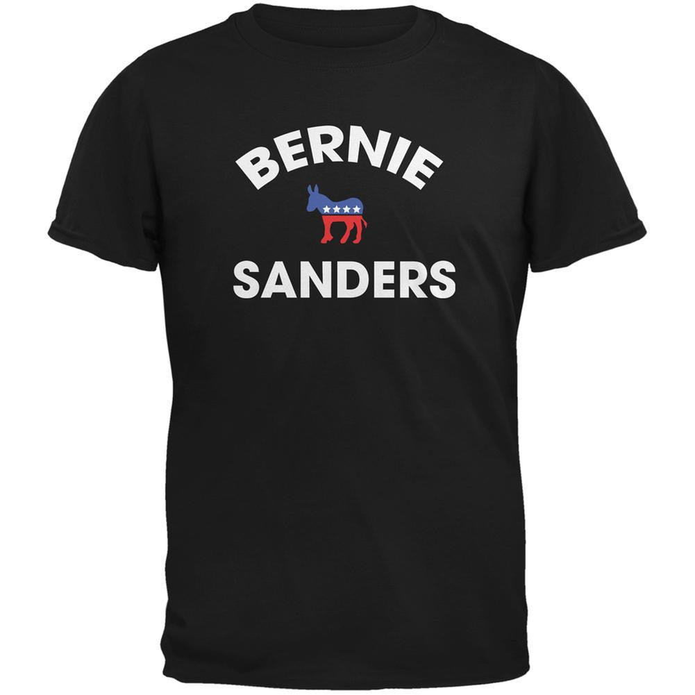 Election 2016 Bernie Donkey Varsity Black Adult T-Shirt Men's T-Shirts Old Glory 2XL Black