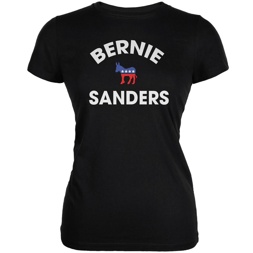 Election 2016 Bernie Donkey Varsity Black Juniors Soft T-Shirt Juniors T-Shirts Old Glory 2XL Black