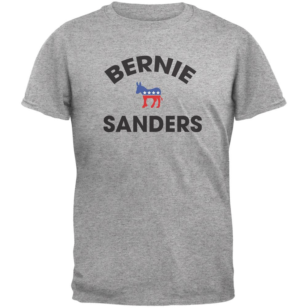 Election 2016 Bernie Donkey Varsity Heather Grey Adult T-Shirt Men's T-Shirts Old Glory 2XL Grey