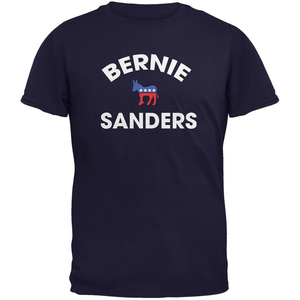 Election 2016 Bernie Donkey Varsity Navy Adult T-Shirt Men's T-Shirts Old Glory 2XL Blue